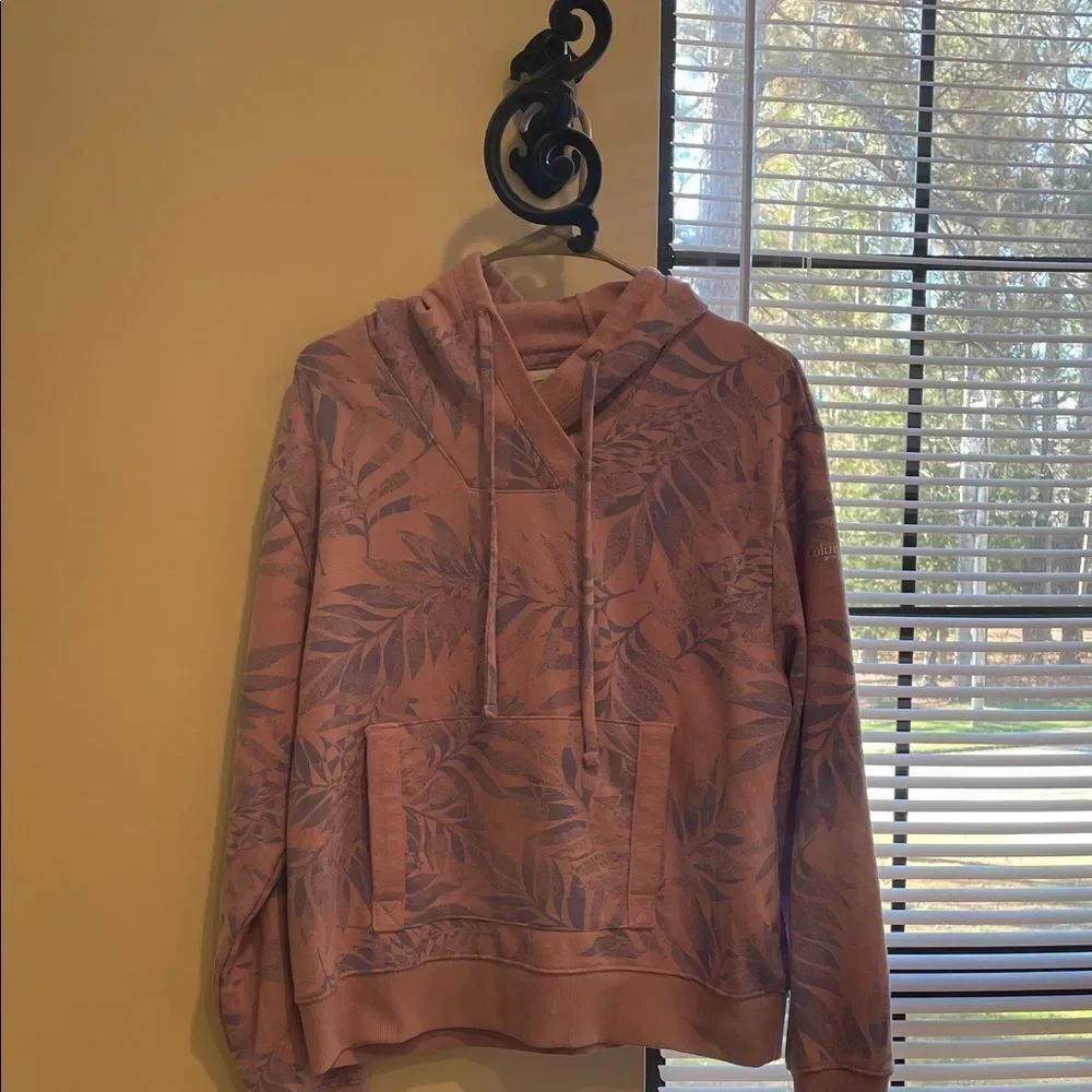 Columbia Pink Leaf Print Hoodie